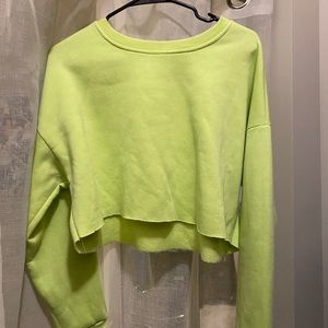 Neon green cropped sweatshirt